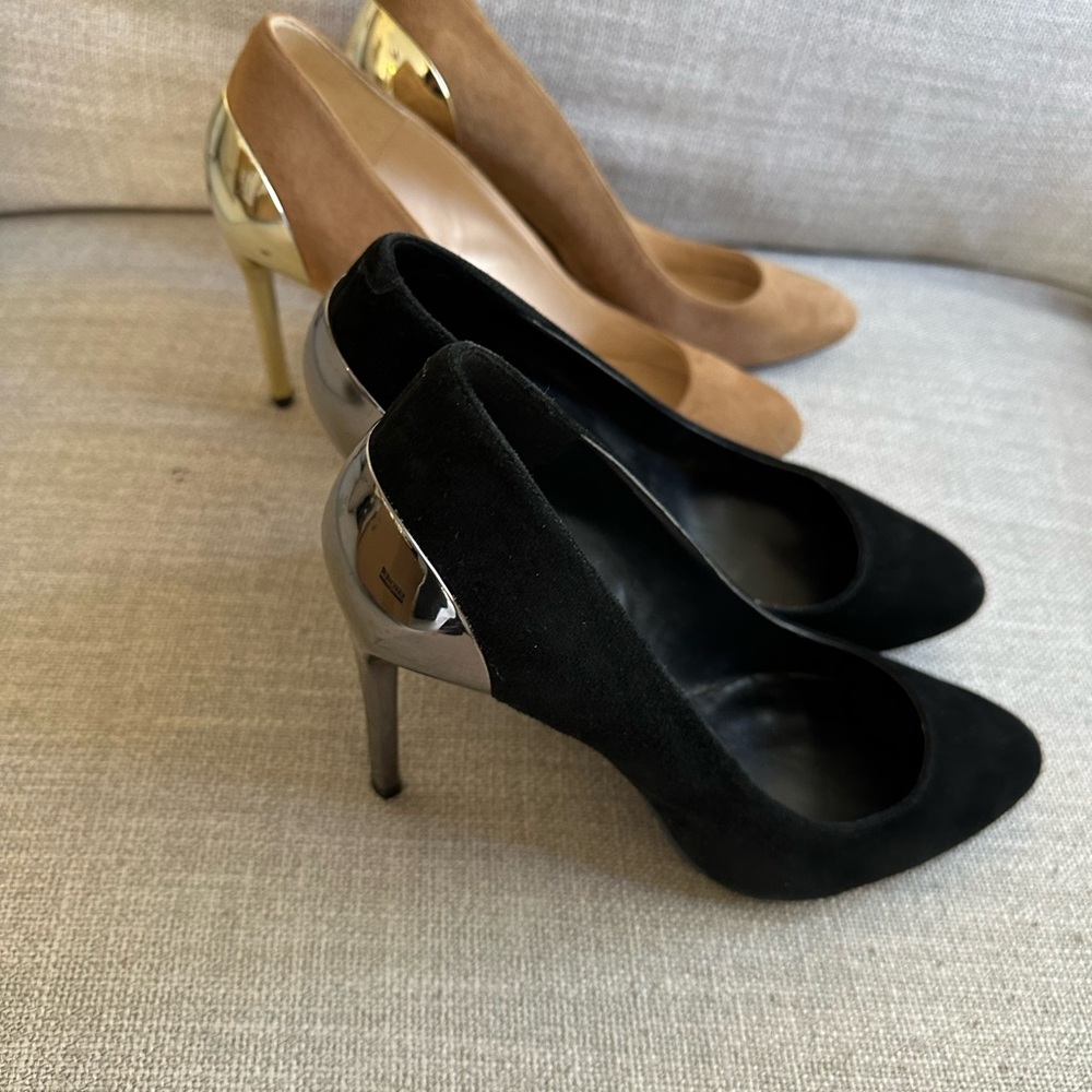 Elegant Black and Tan Heels
